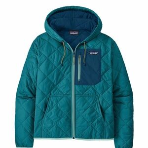 Patagonia Diamond Quilted Bomber Hoody Sz Large New with tags Turquoise Blue